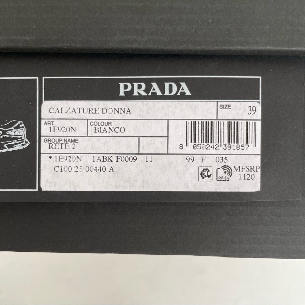 Prada Prax 2.0 Fabric And Mesh Sneakers White NWT In Box - Picture 3 of 15
